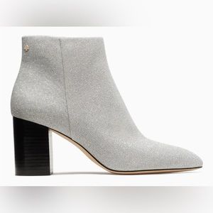 KATE SPADE ‘GISELLE’ Bootie in Metallic Silver, Size 9. So Pretty, Perfect heel!